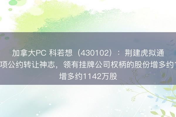加拿大PC 科若想（430102）：荆建虎拟通过特定事项公约转让神志，领有挂牌公司权柄的股份增多约1142万股