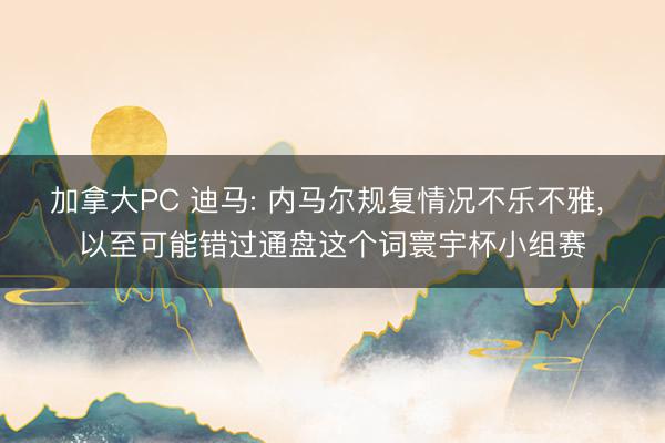 加拿大PC 迪马: 内马尔规复情况不乐不雅, 以至可能错过通盘这个词寰宇杯小组赛